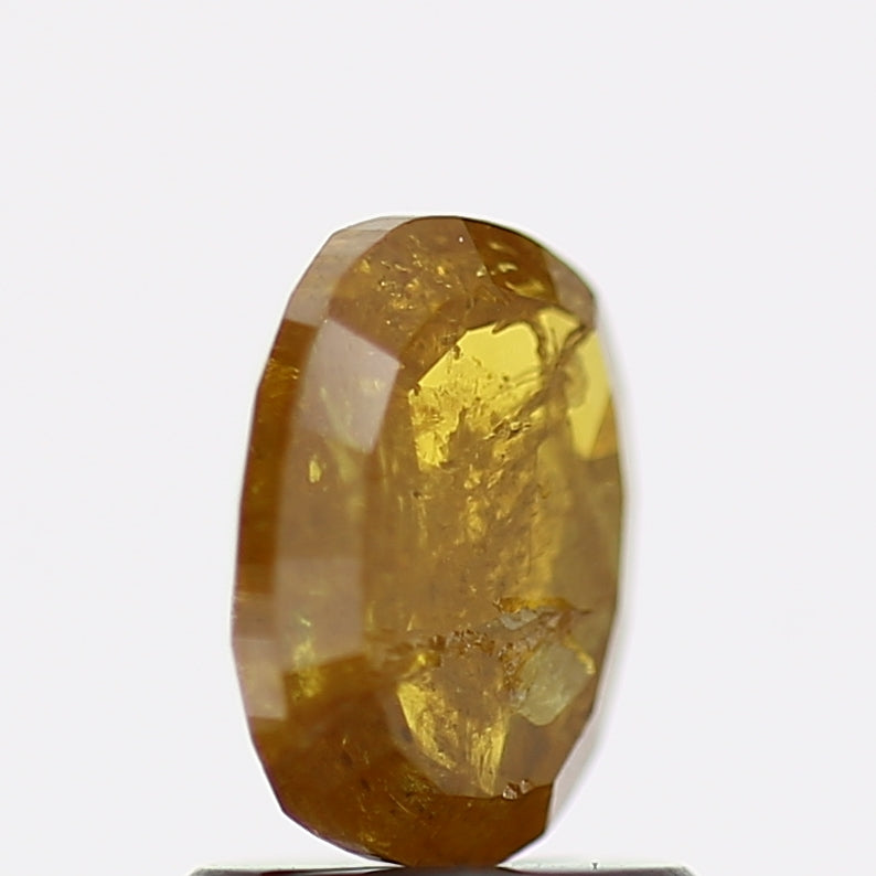 1.09 Carat Natural Fancy Yellow Oval Cut Salt Pepper Diamond 7.2 MM