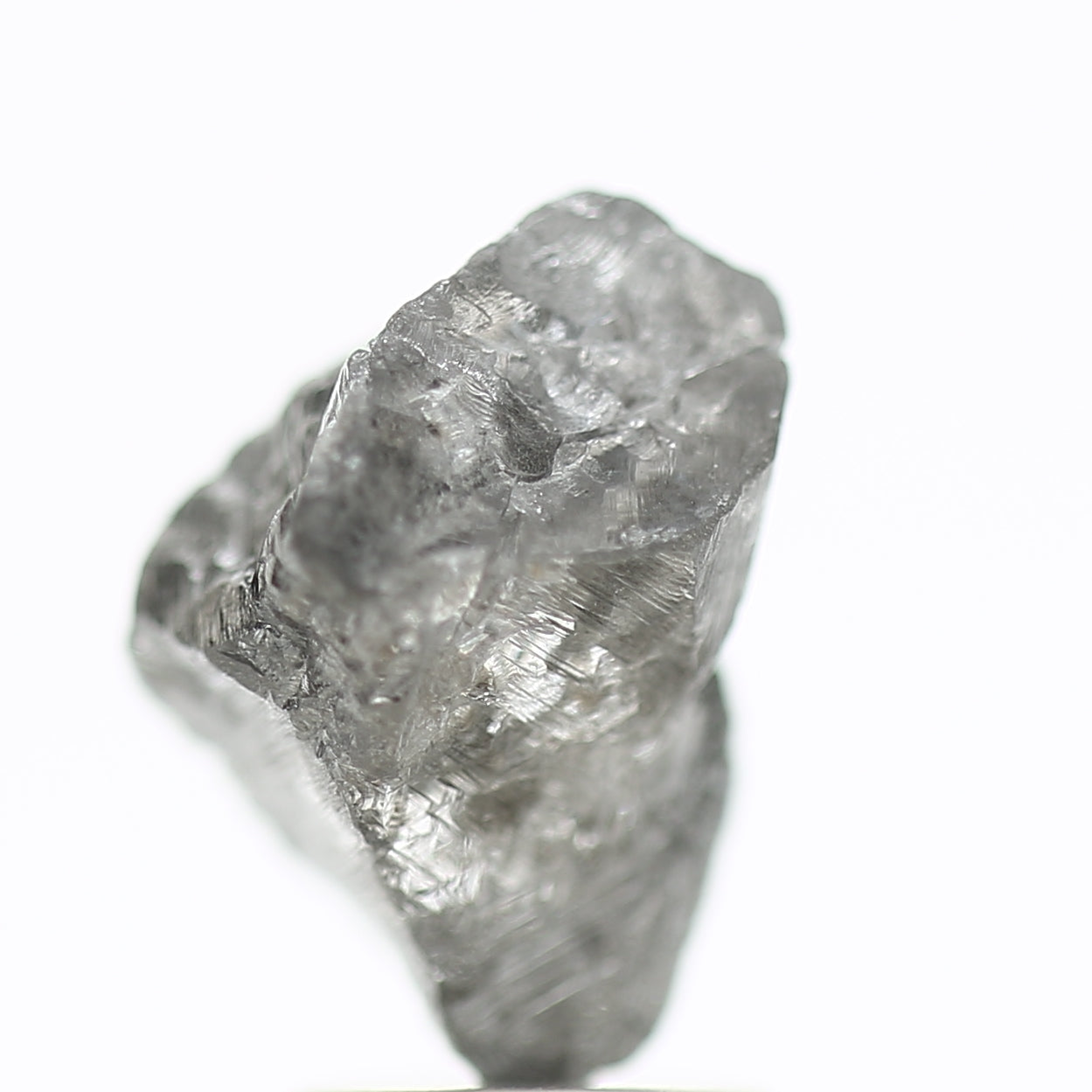 3.41 Carat Natural Crystal Uncut Gray Rough Diamond