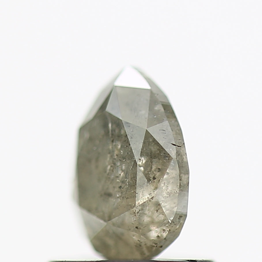 0.79 Carat Natural Pear Gray Salt and Pepper Diamond 6.43 MM