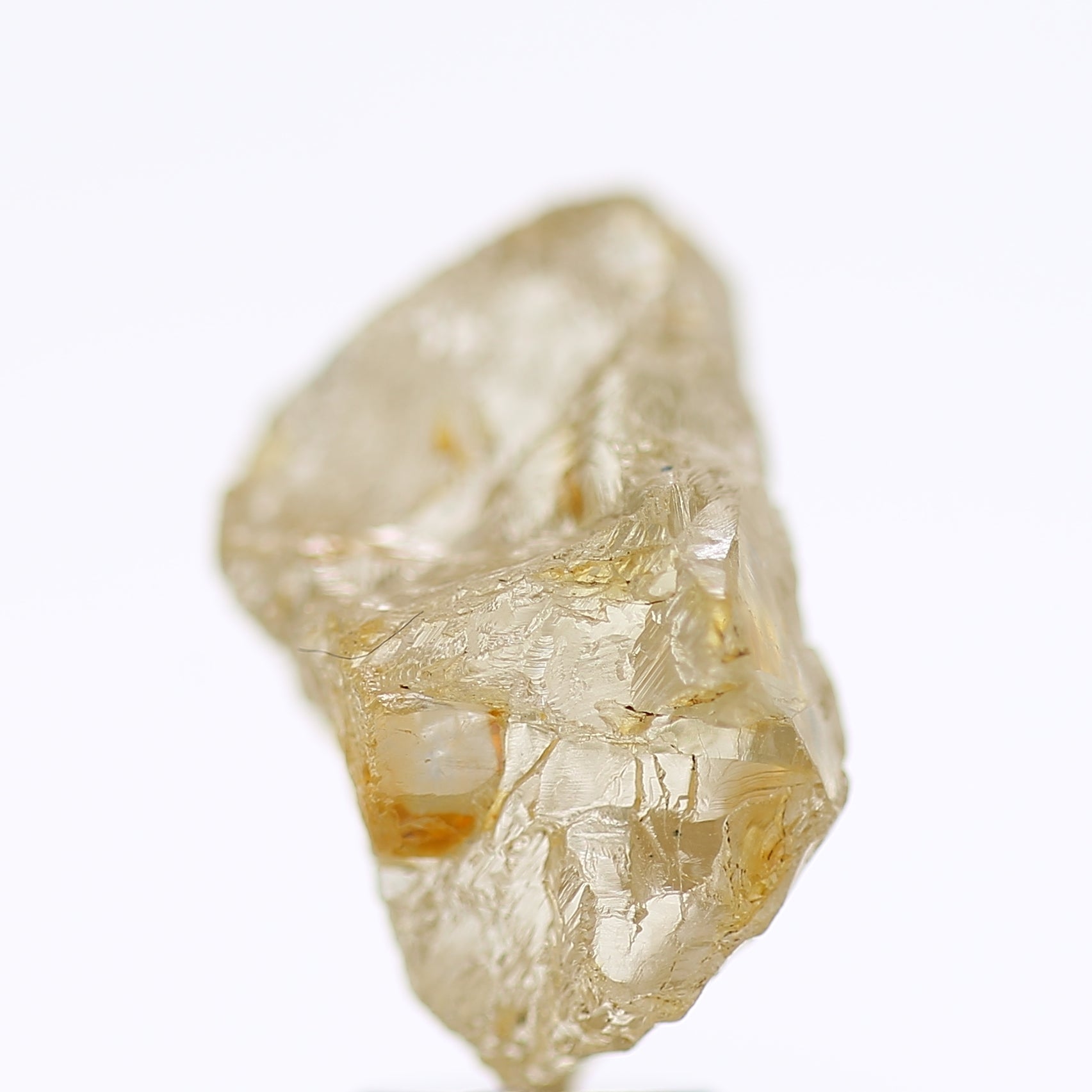 6.73 Carat Natural Fancy Yellow Champagne Rough Diamond 13 MM