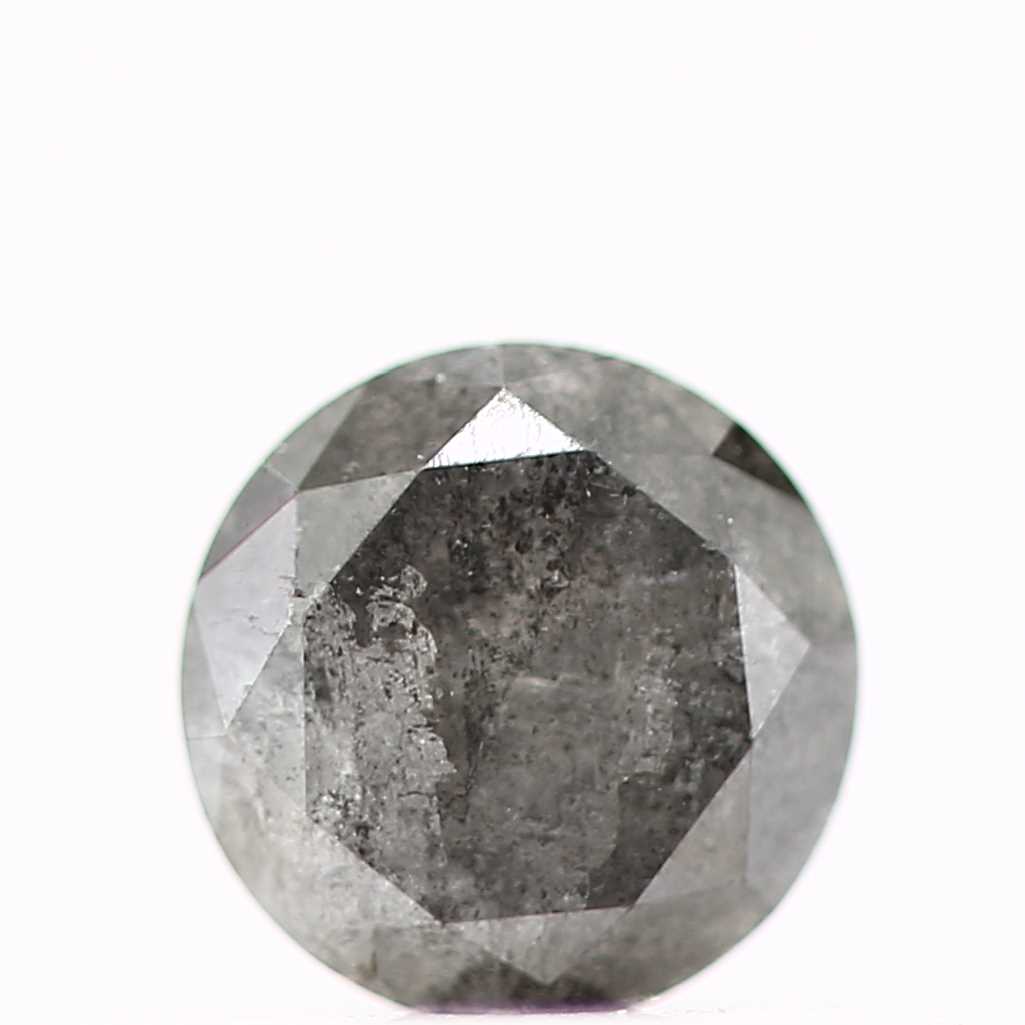 0.32 Carat Fancy Gray Diamond Round Salt and Pepper Diamond 4.3 MM - Blackdiamond