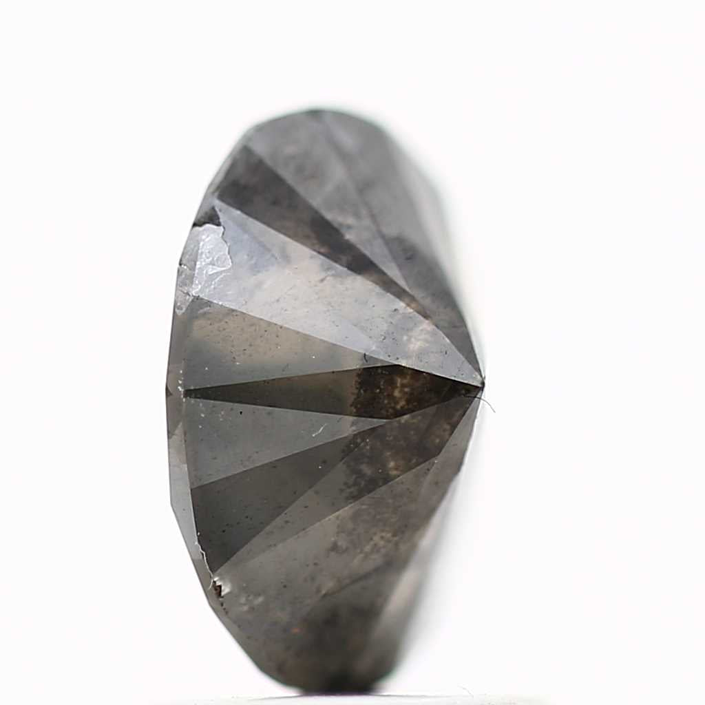 1.46 Carat Oval Cut Black Salt and Pepper Diamond 8.18 MM