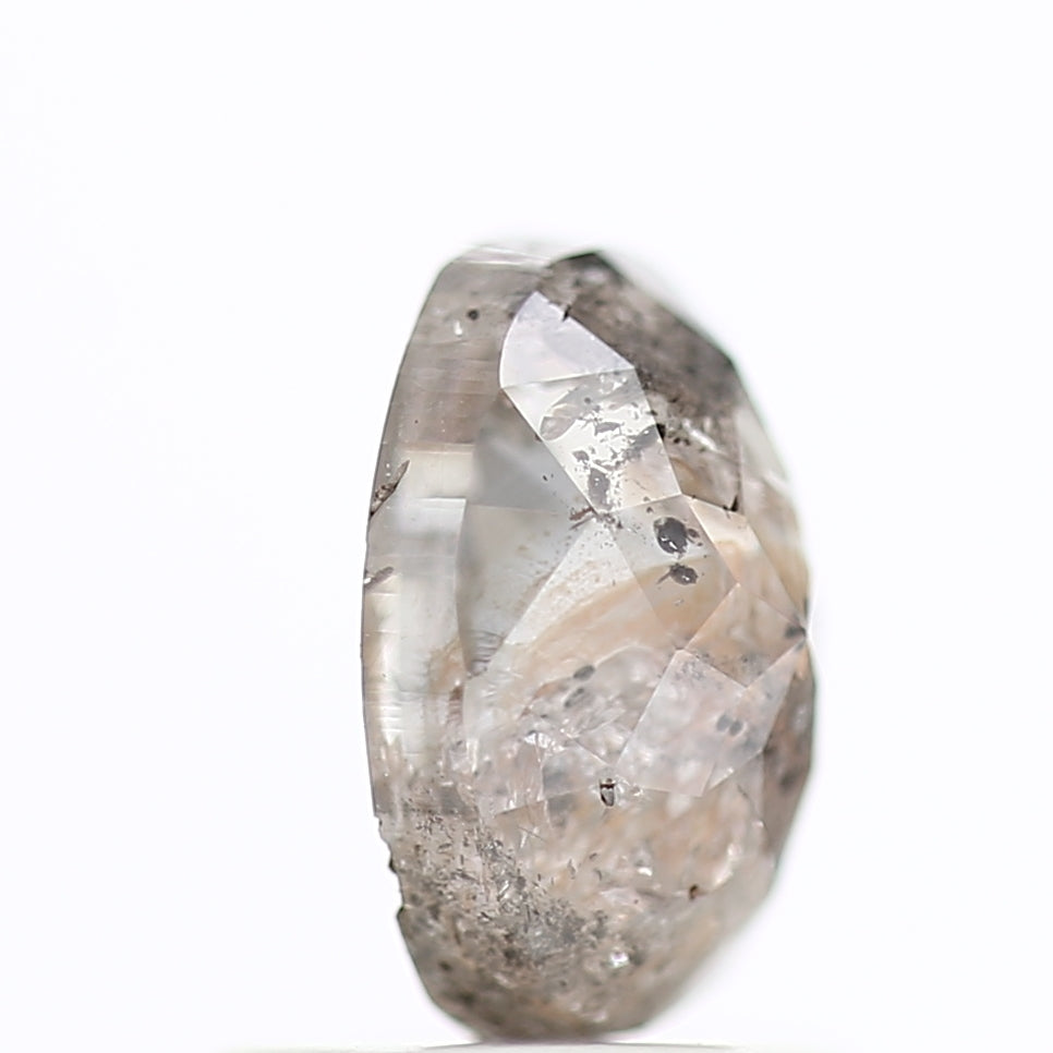 1 Ct Salt and Pepper Diamond Oval Natural Rose Cut 7.13 MM