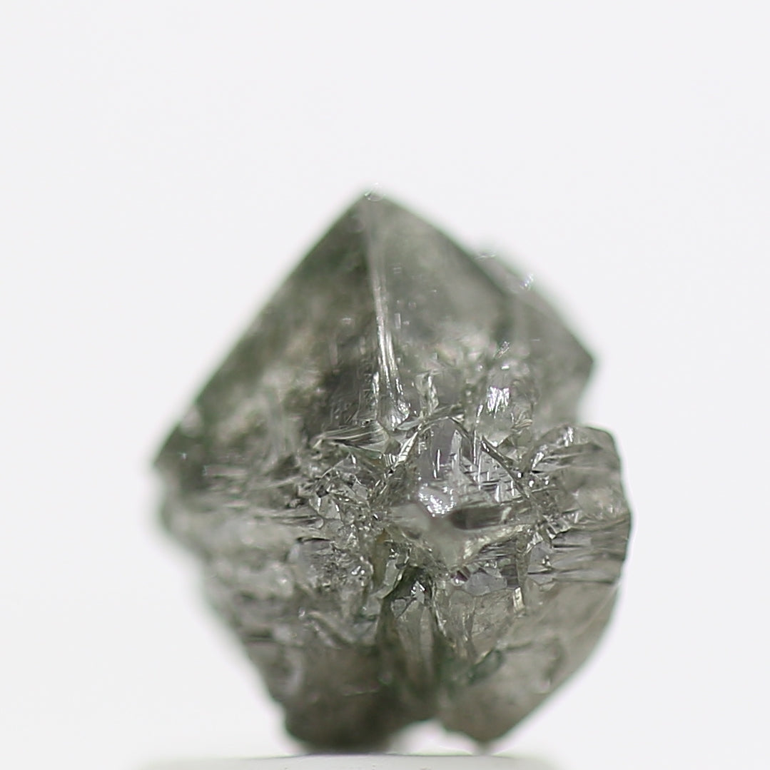2.09 Carat Octahedron Diamond Gray Rough Crystal Diamond 6.35 MM - Blackdiamond