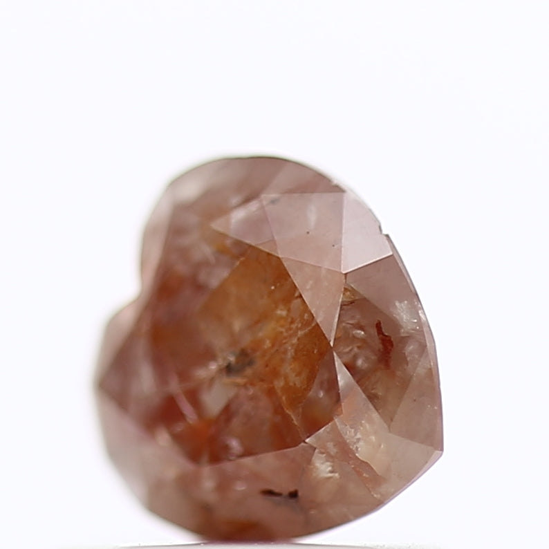 0.64ct Heart Orange Diamond Brilliant Cut Salt And Pepper Diamond 5.67 MM