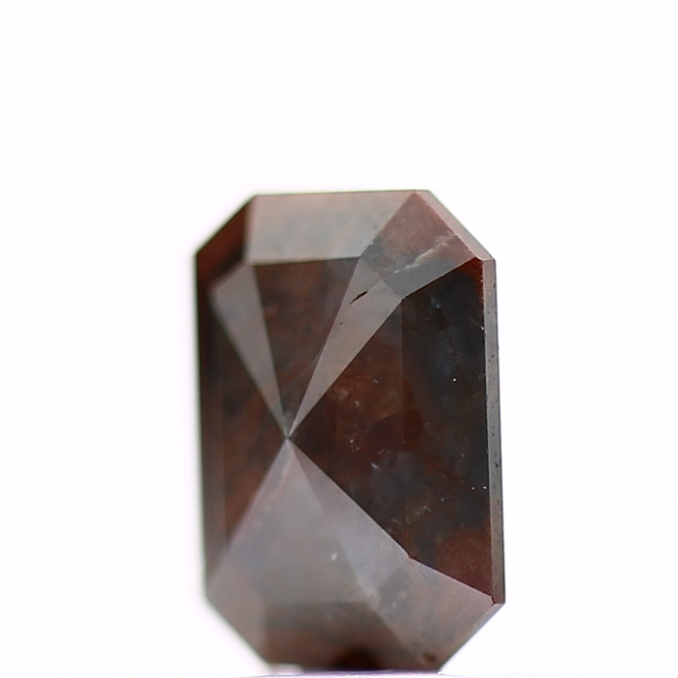 0.78 Carat 6.7 MM Natural Red Gray Emerald Loose Rustic Diamond - Blackdiamond