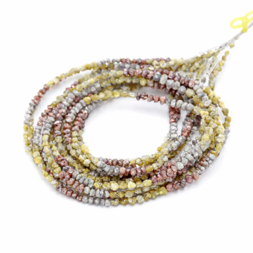 Multi Colour Raw Natural Rough Diamond Nugget Beads 3-5mm