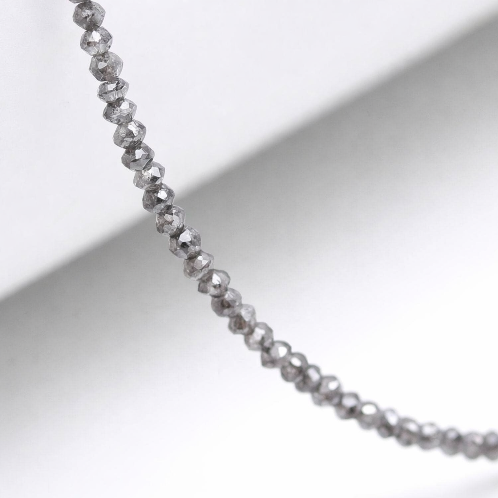 Salt & Pepper Natural Grey Diamond Rondelle Faceted Beads 2.5 mm