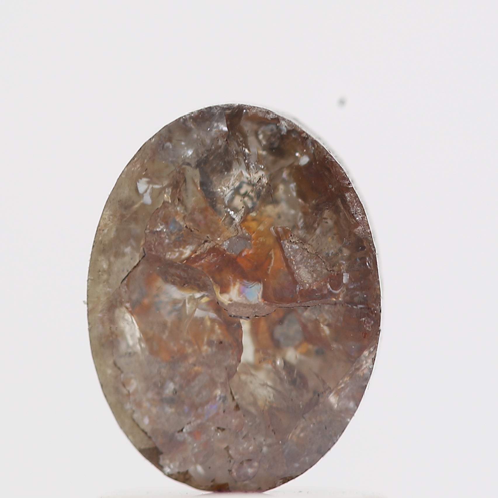 1.19 Carat Orange Gray Salt and Pepper Oval Diamond 7.50 MM