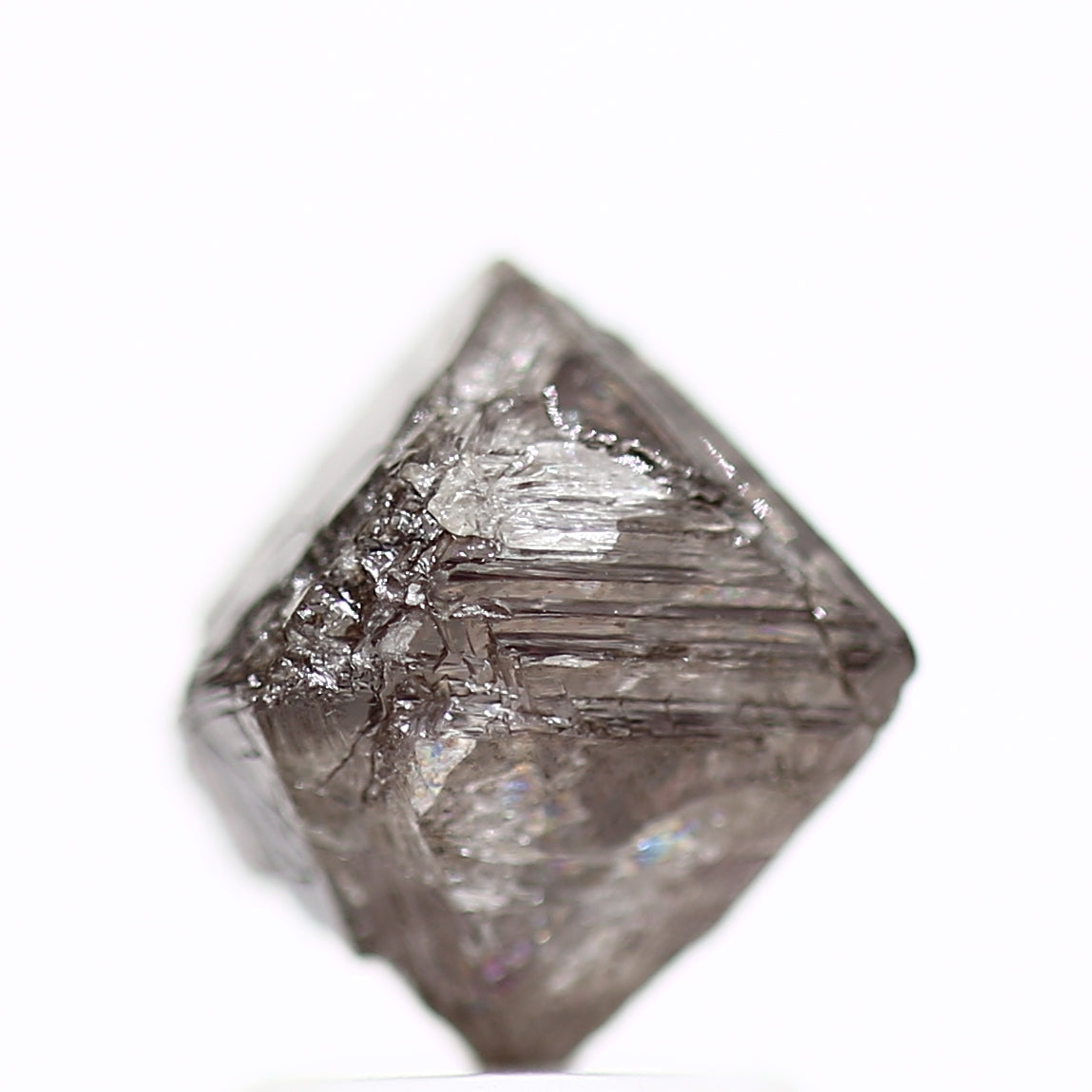 2.67 Carat Fancy Pink Purple Octahedron Rough Natural Diamond 8.2 MM - Blackdiamond