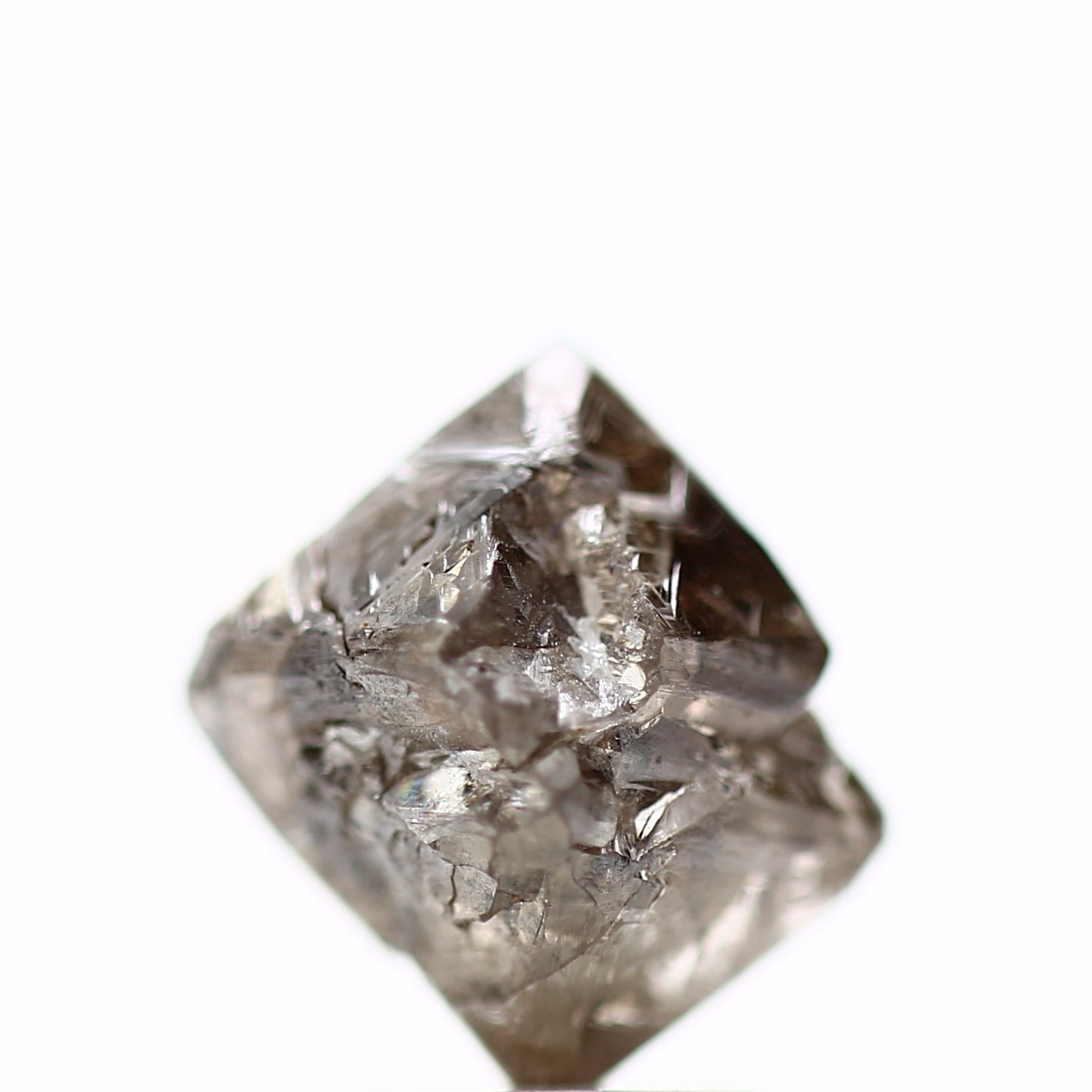 3.56 Carat Natural Fancy Cognac Brown Octahedron Rough Diamond 8.15 MM - Blackdiamond