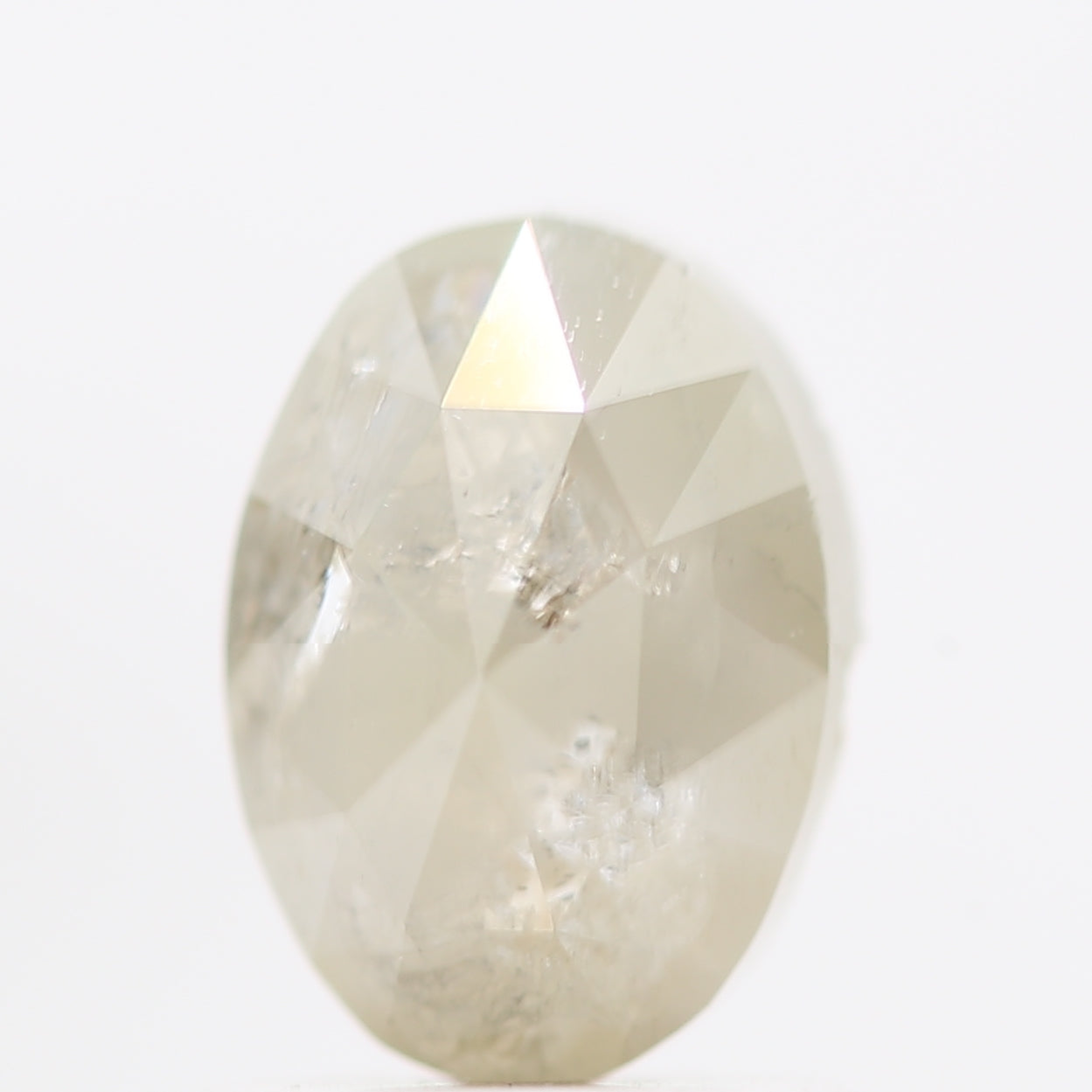 1.43 Carat Natural Oval Shape Rose Cut Icy Diamond 7.30 MM