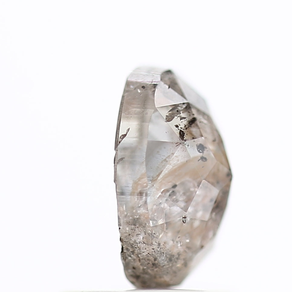 1 Ct Salt and Pepper Diamond Oval Natural Rose Cut 7.13 MM