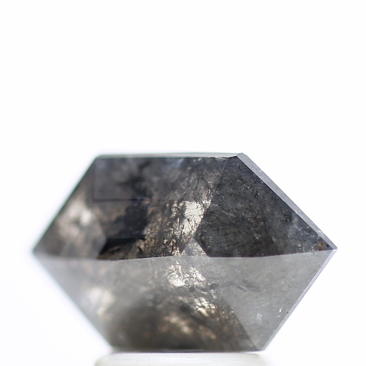1.58 Carat Natural Hexagon Gray Salt Pepper Diamond 11.19 MM
