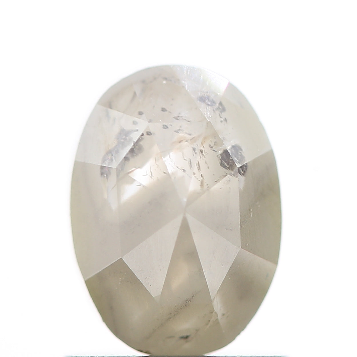 1.21 Carat Salt and Pepper Rose Cut Oval Diamond 7 MM