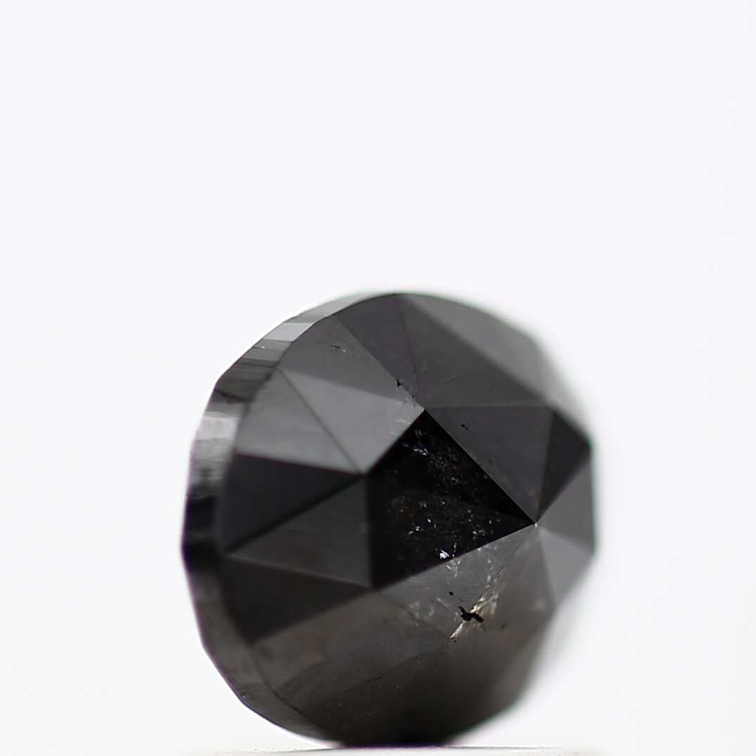 1.45 Carat Fancy Black Oval Shape Salt and Pepper Diamond 8.10 MM