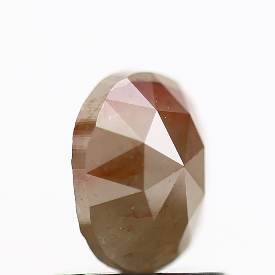 0.77 Carat Natural Orange Oval Rose Cut Diamond 6.5 MM