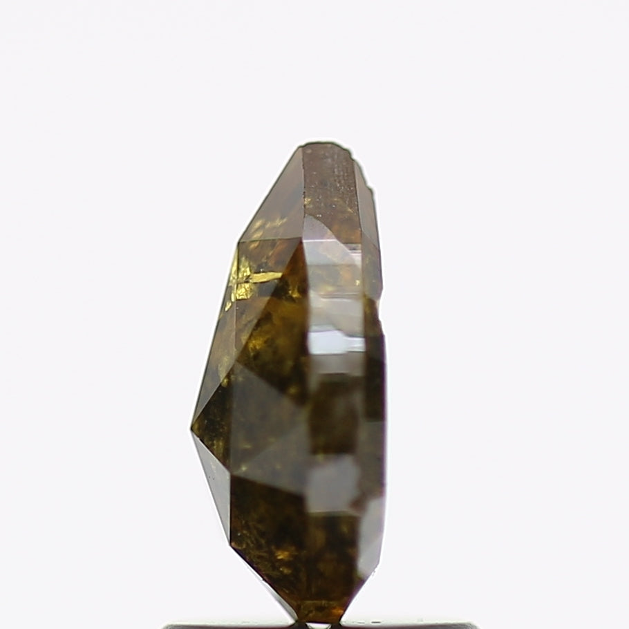 1.29 Carat Natural Pear Salt and Pepper Diamond Fancy Deep Yellow 8.5 MM