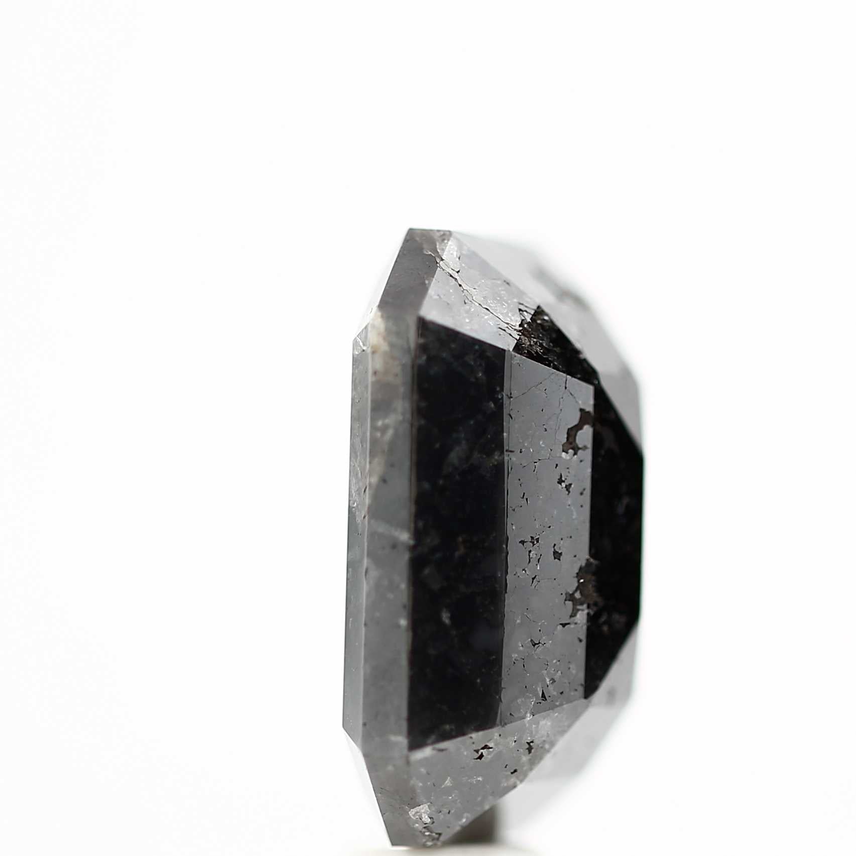 18.30 Carat 17.75 MM Fancy Black Emerald Cut Natural Loose Diamond - Blackdiamond