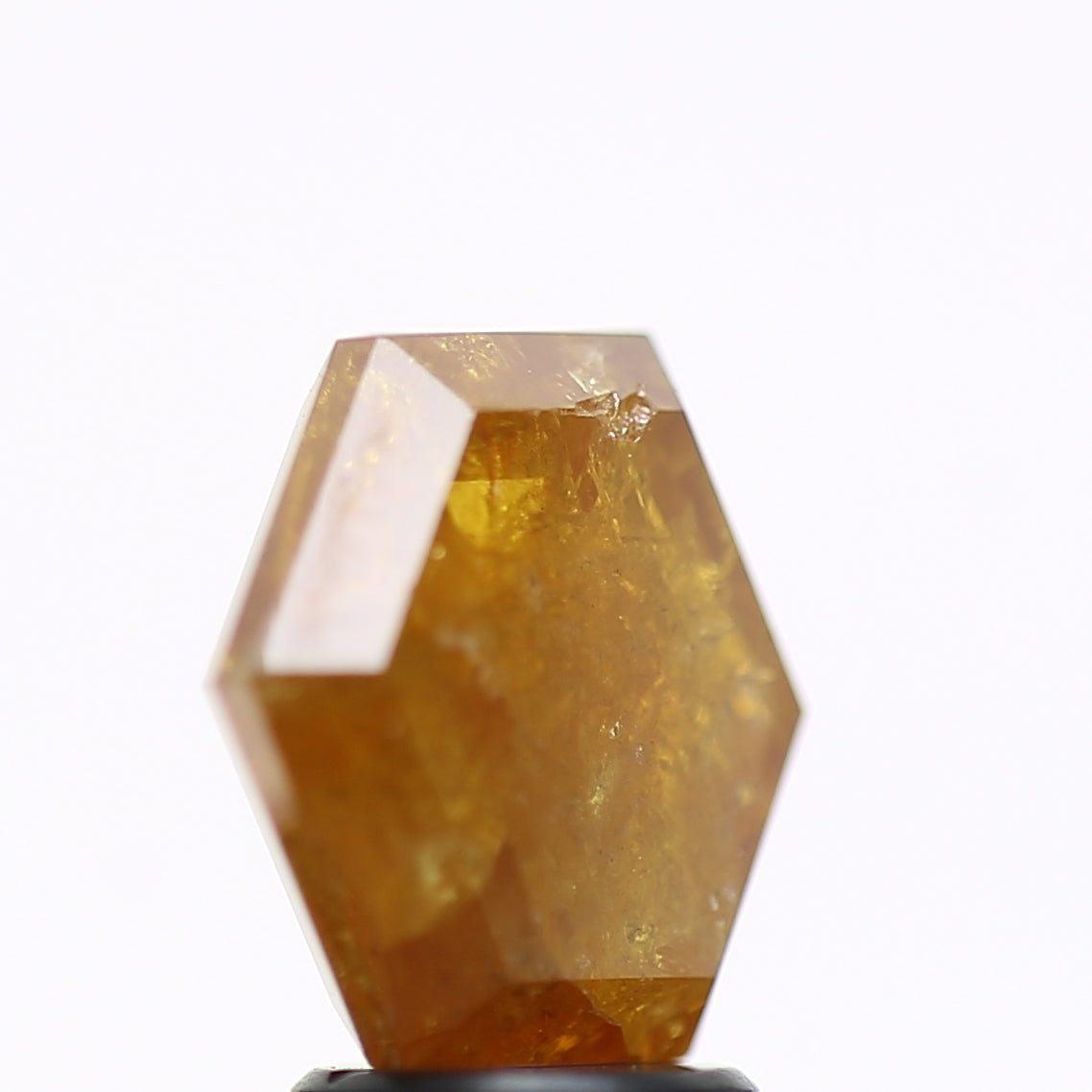 3.88 Carat Natural Yellow Hexagon Salt and Pepper Diamond 9.35 MM