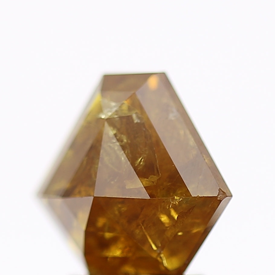 2 Carat Shield Salt and Pepper Diamond Natural Yellow Brown 8.12 MM