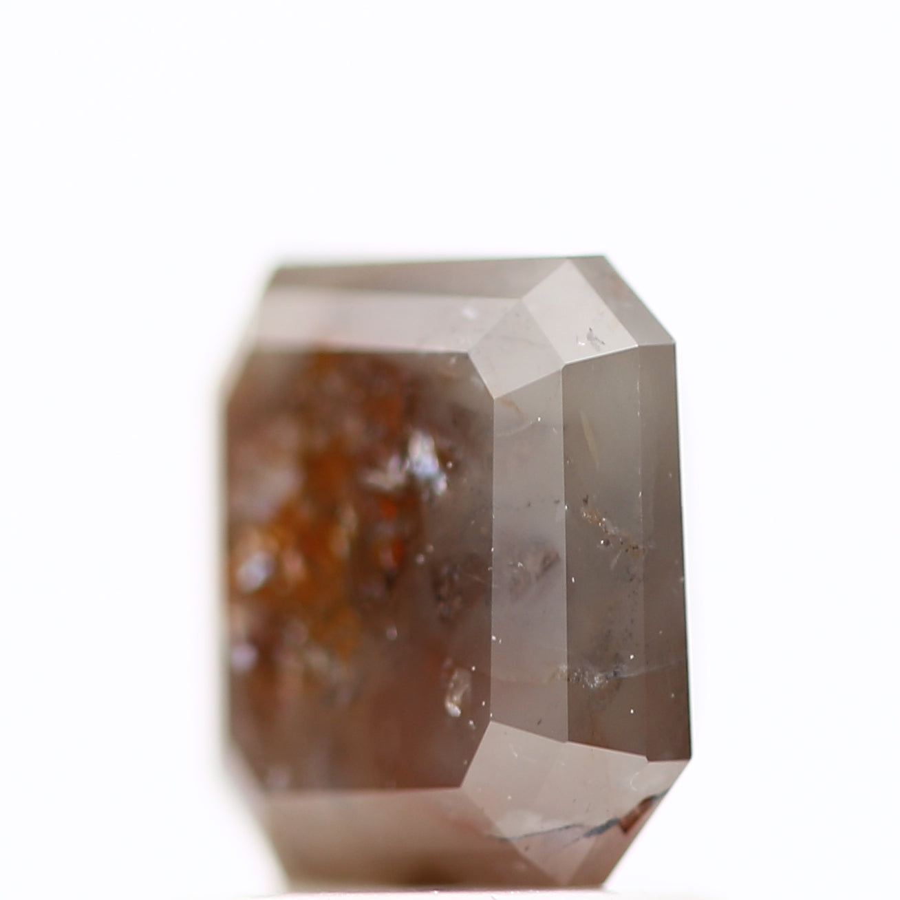 1.37 Carat 6.31 MM Natural Emerald Cut Fancy Gray Red Loose Diamond - Blackdiamond