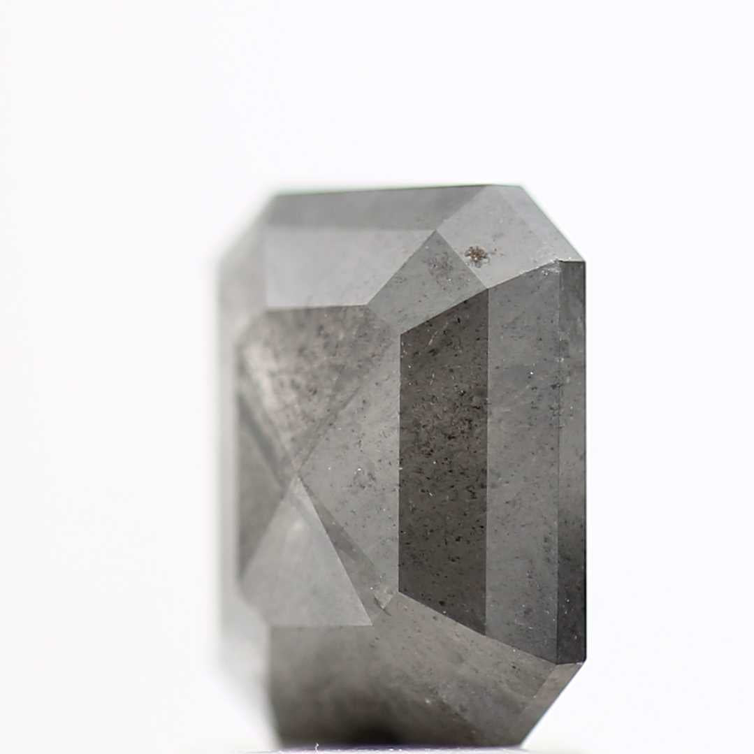 1.67 Carat 7.63 MM Fancy Gray Emerald Cut Salt and Pepper Diamond - Blackdiamond