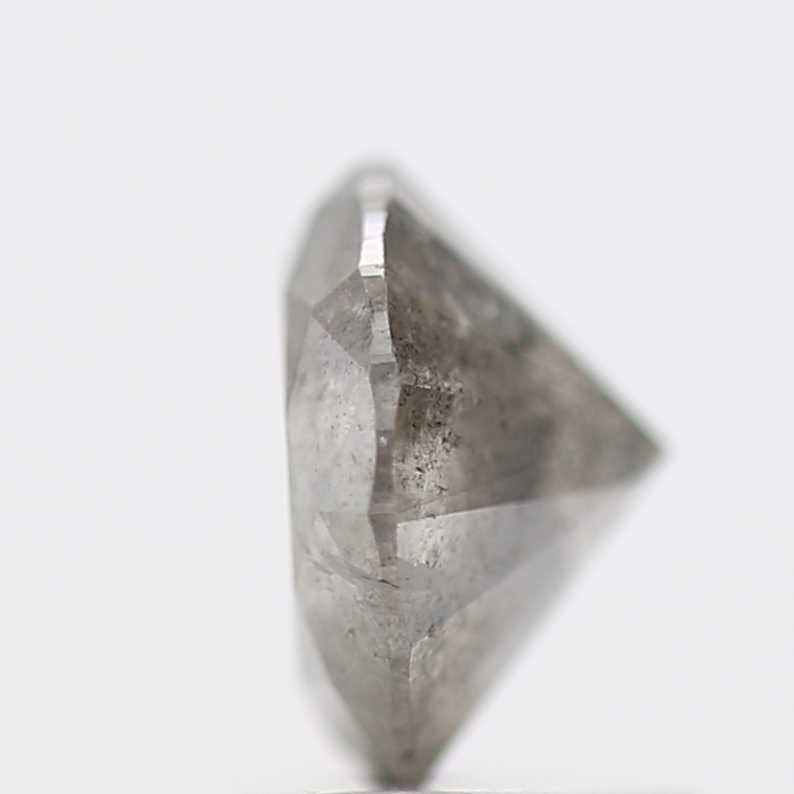 0.82 Carat Fancy Gray Round Salt Pepper Diamond 7.18 MM - Blackdiamond