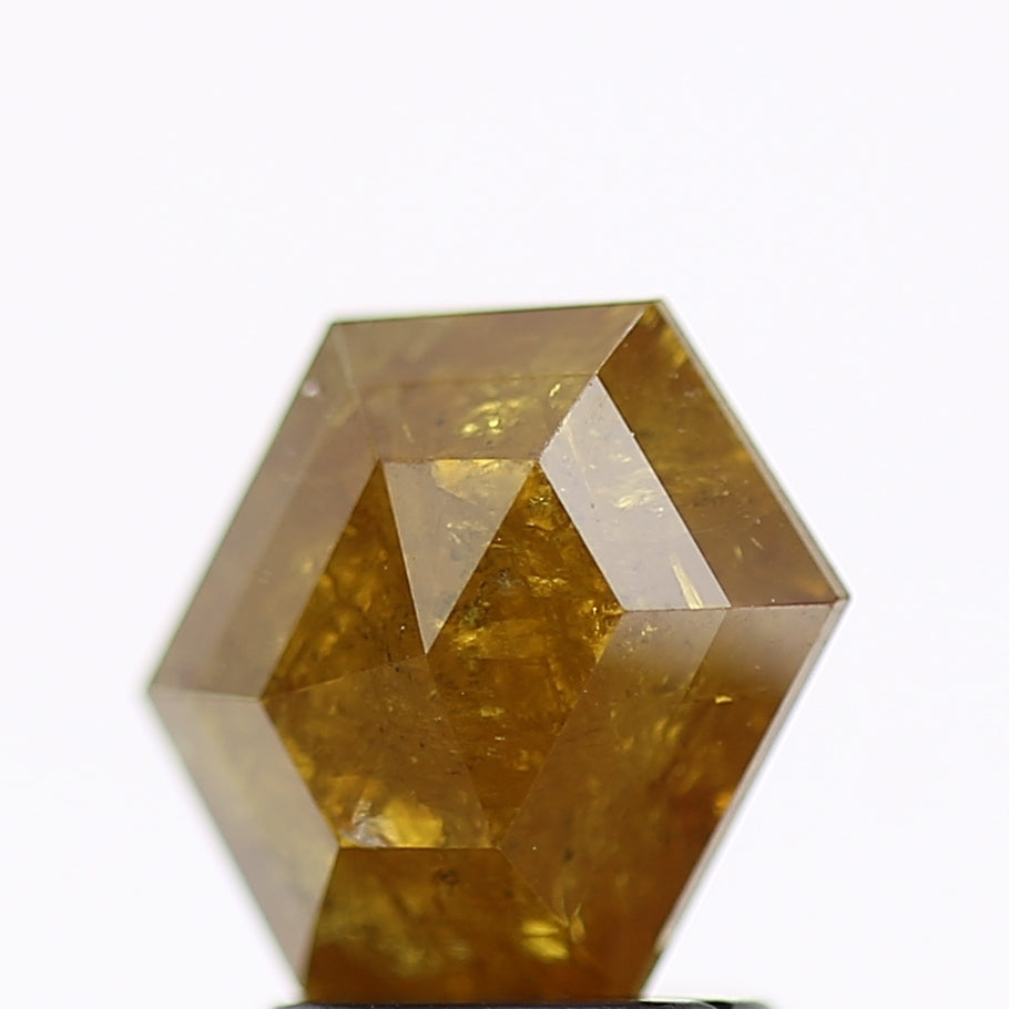 1.87 Carat Natural Yellow Hexagon Salt and Pepper Diamond 8.75 MM