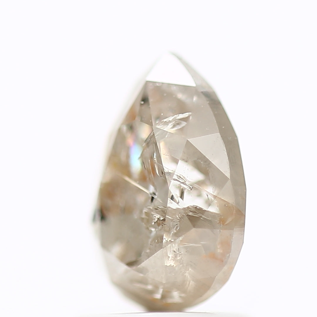 1.70 Carat Fancy Pear Salt and Pepper Gray Diamond 8.34 MM