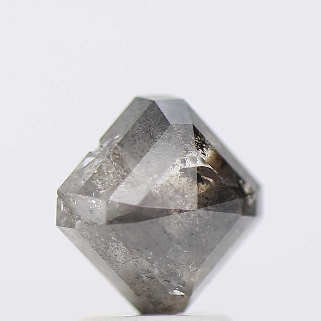 1.84 Carat 6.62 MM Fancy Gray Emerald Cut Salt and Pepper Diamond - Blackdiamond