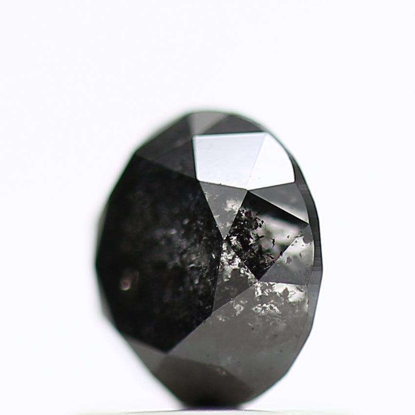 1 Carat Natural Black Round Cut Salt and Pepper Diamond 5.90 MM