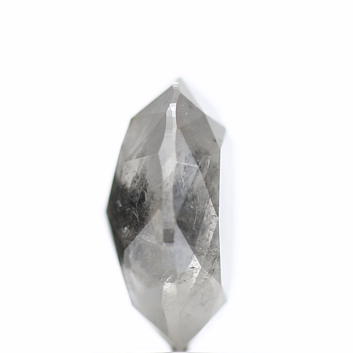 1.60 Carat Rose cut Fancy Gray Oval Salt and Pepper Diamond 8.52 MM