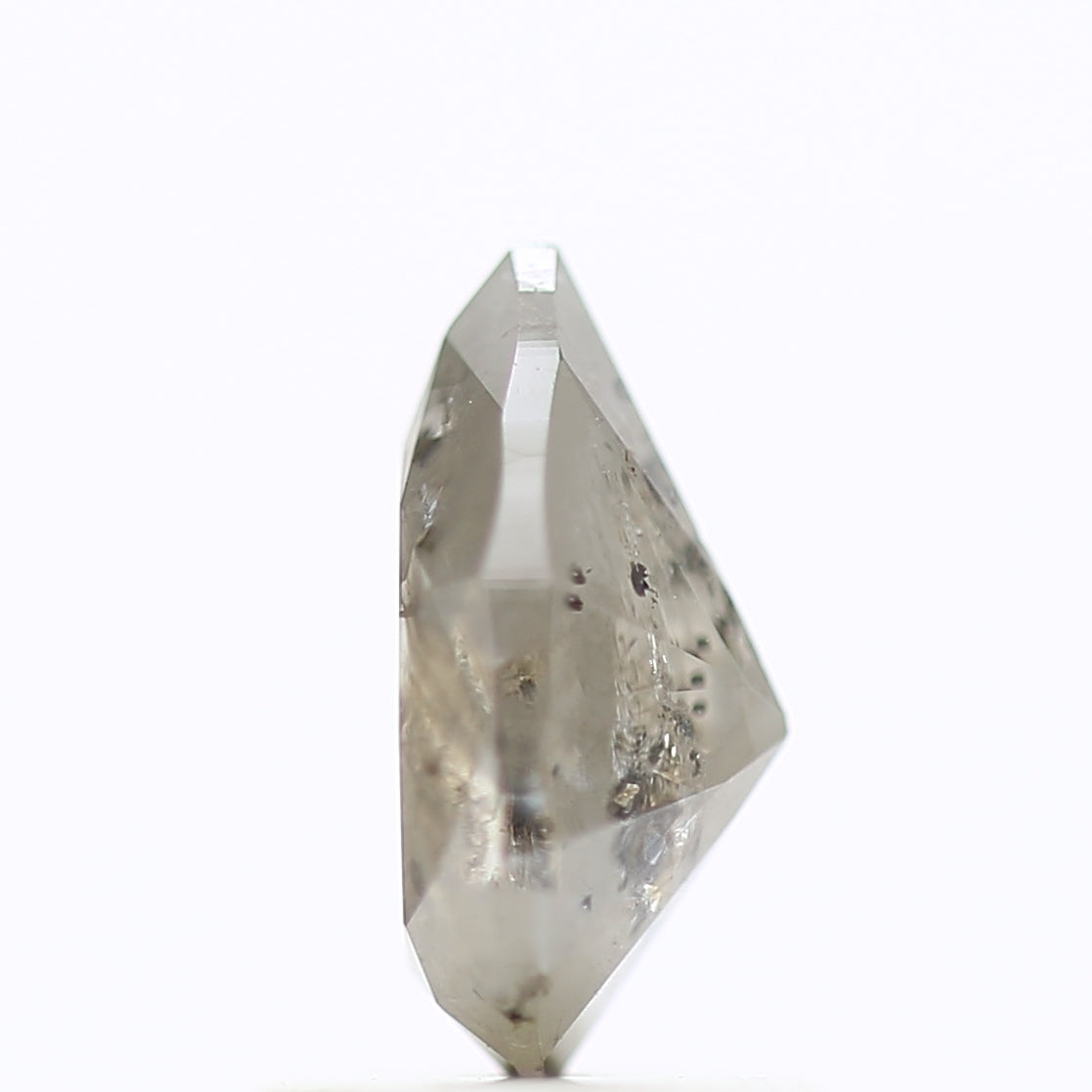 1 Carat Natural Pear Cut Gray Salt Pepper Diamond 8.18 MM