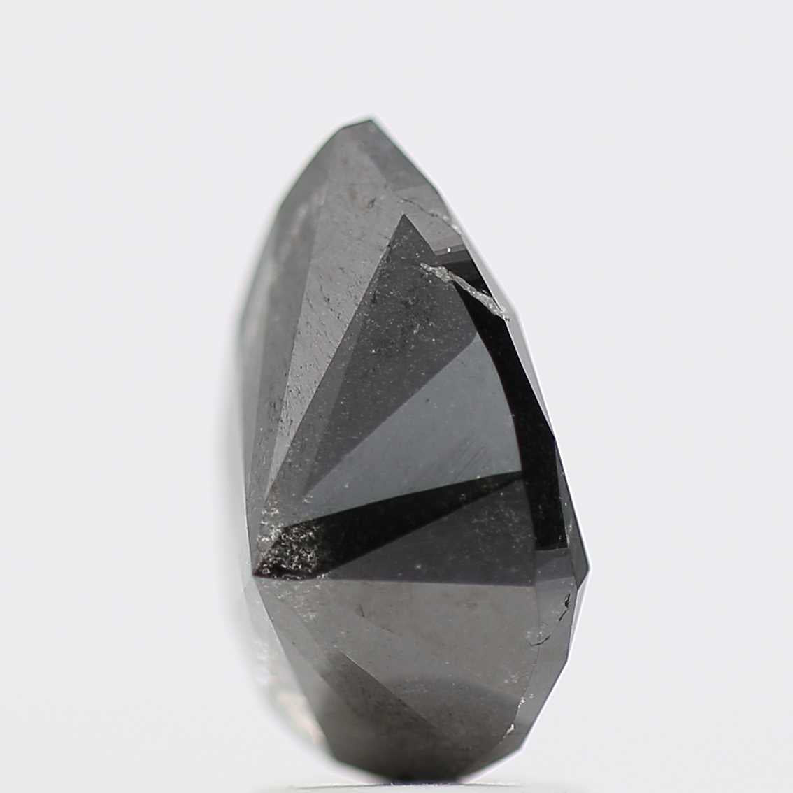 2.81 Carat Natural Pear Black Diamond For Engagement Ring