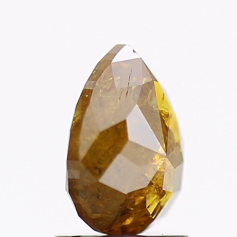 1.36 Carat Natural Pear Salt and Pepper Diamond Yellow Brown 7.8 MM