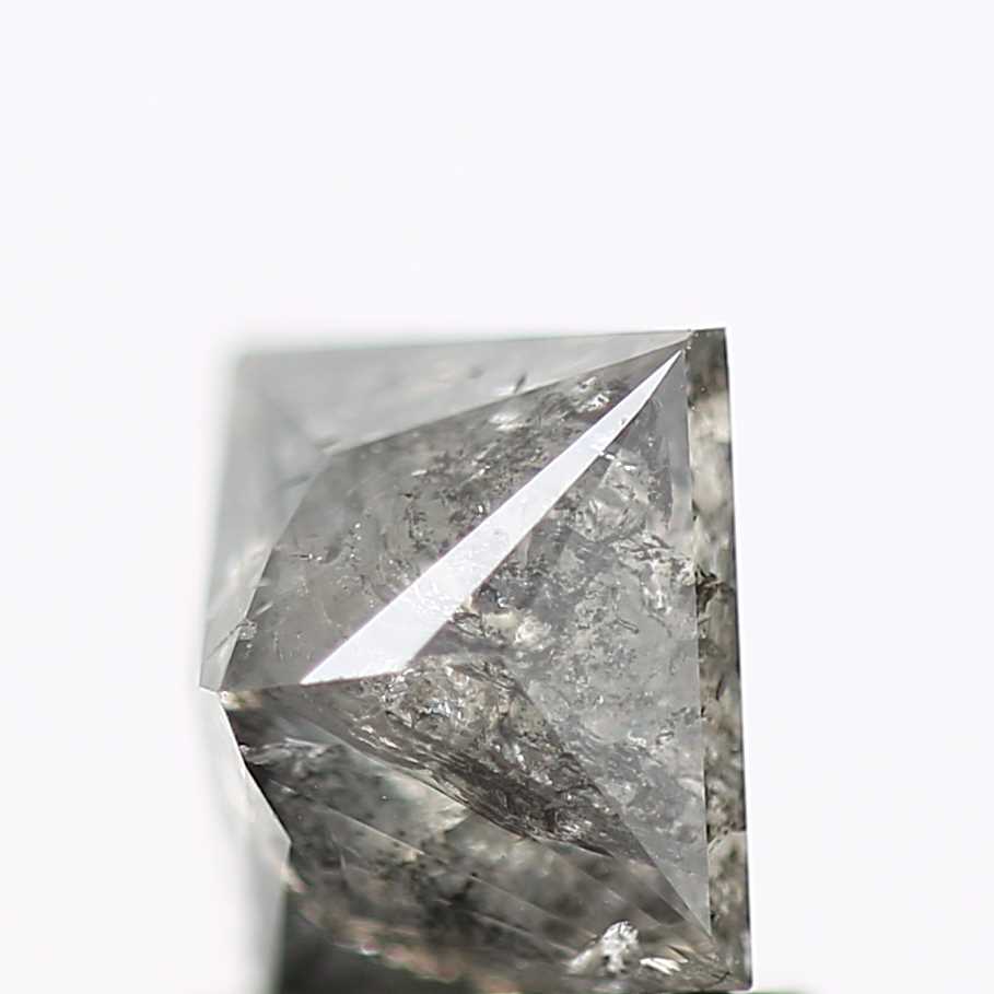 1.25 Carat 5.85 MM Natural Gray Princess Cut Salt and Pepper Diamond - Blackdiamond