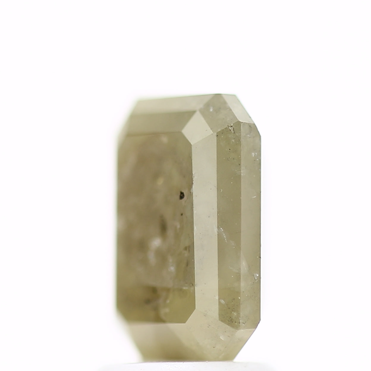 2.57 Carat 8.56 MM Natural Gray Rustic Emerald Loose Diamond - Blackdiamond