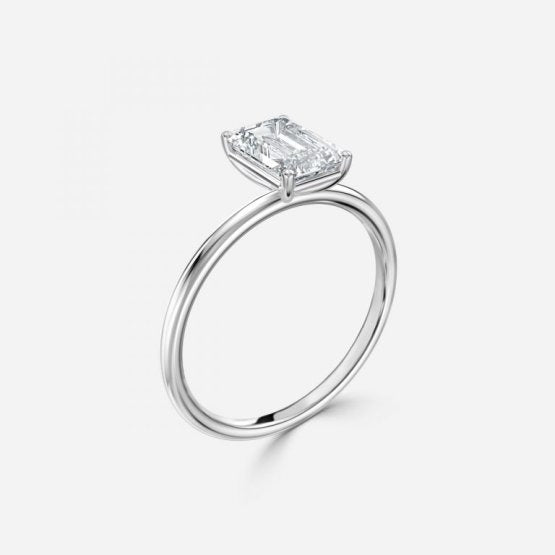 Bdaya Emerald Solitaire Engagement Ring 14K / 18K Solid Gold