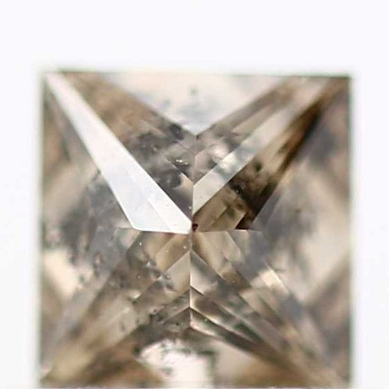 0.52 Carat 4.5 MM Natural Fancy Brown Princess Cut Salt Pepper Diamond - Blackdiamond