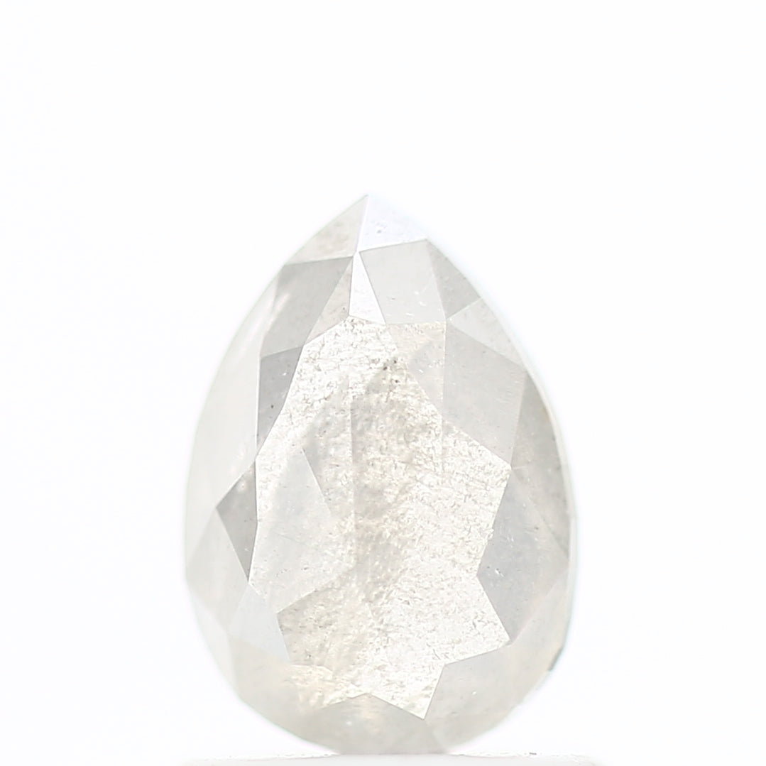 0.95 Carat Natural Icy Diamond Salt and Pepper Pear Diamond 7.49 MM