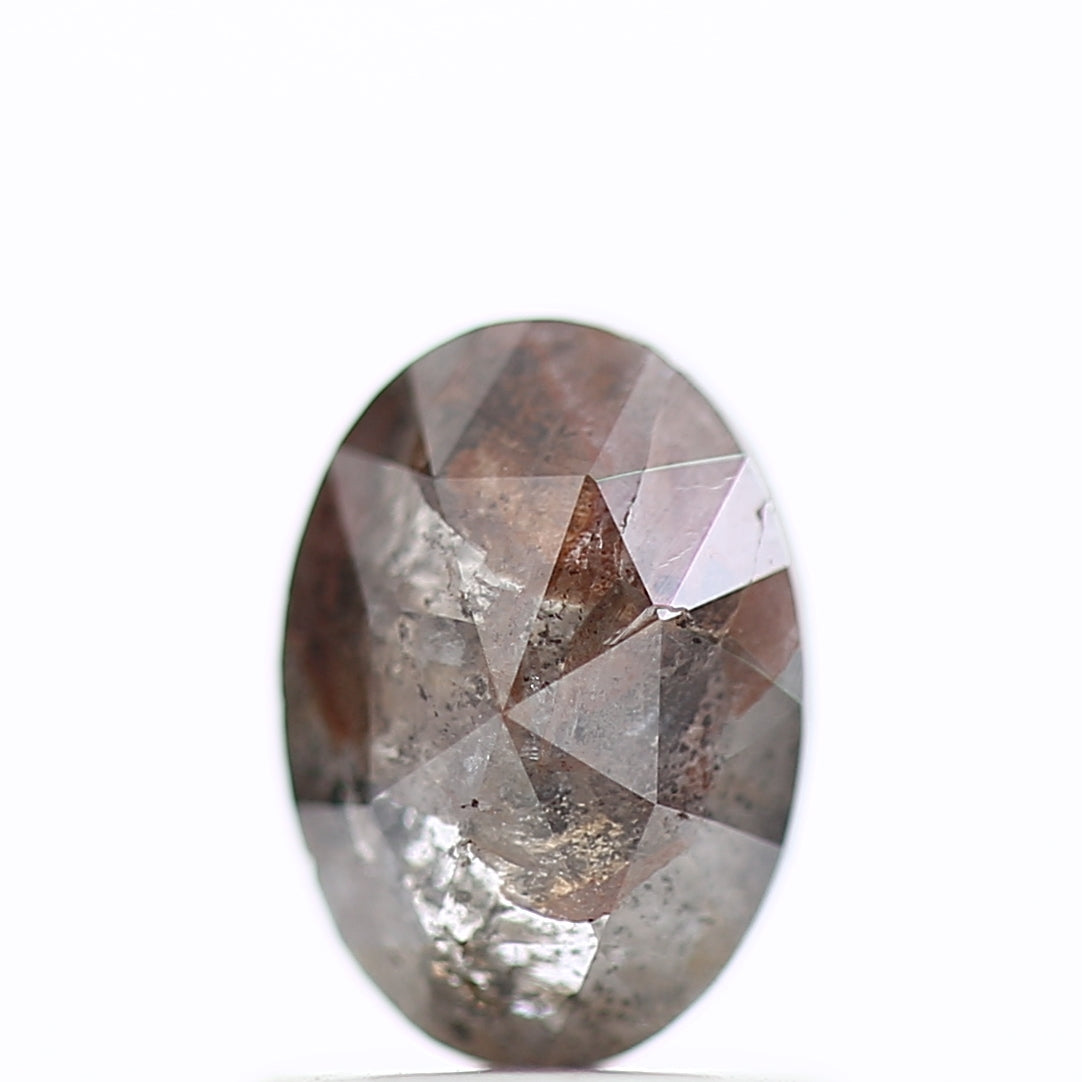 1.11 Carat Oval Salt and Pepper Diamond Double Cut Loose Natural Stone 7.23 MM