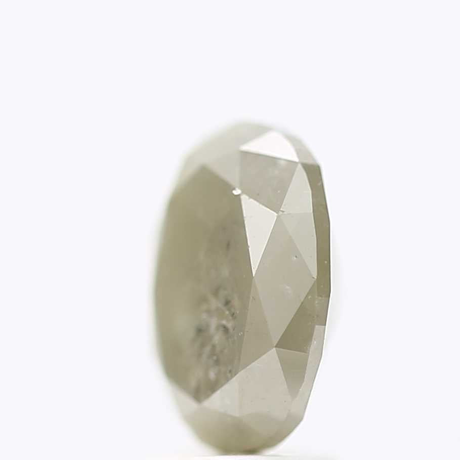 2.73 Carat Gray Oval Cut Rustic Natural Diamond 9.6 MM