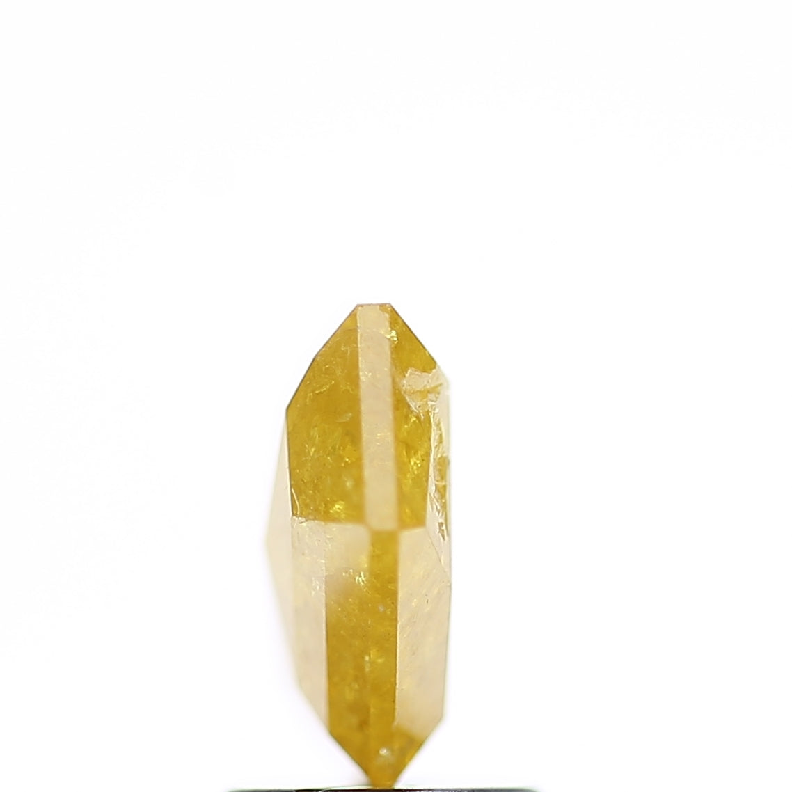 2 Carat Hexagon Salt and Pepper Diamond Elongated Fancy Yellow 10.50 MM