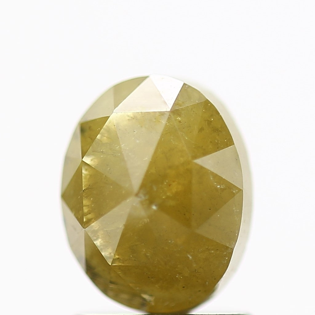 1.45 Carat Oval Cut Natural Yellow Salt and Pepper Loose Diamond 7.3 MM
