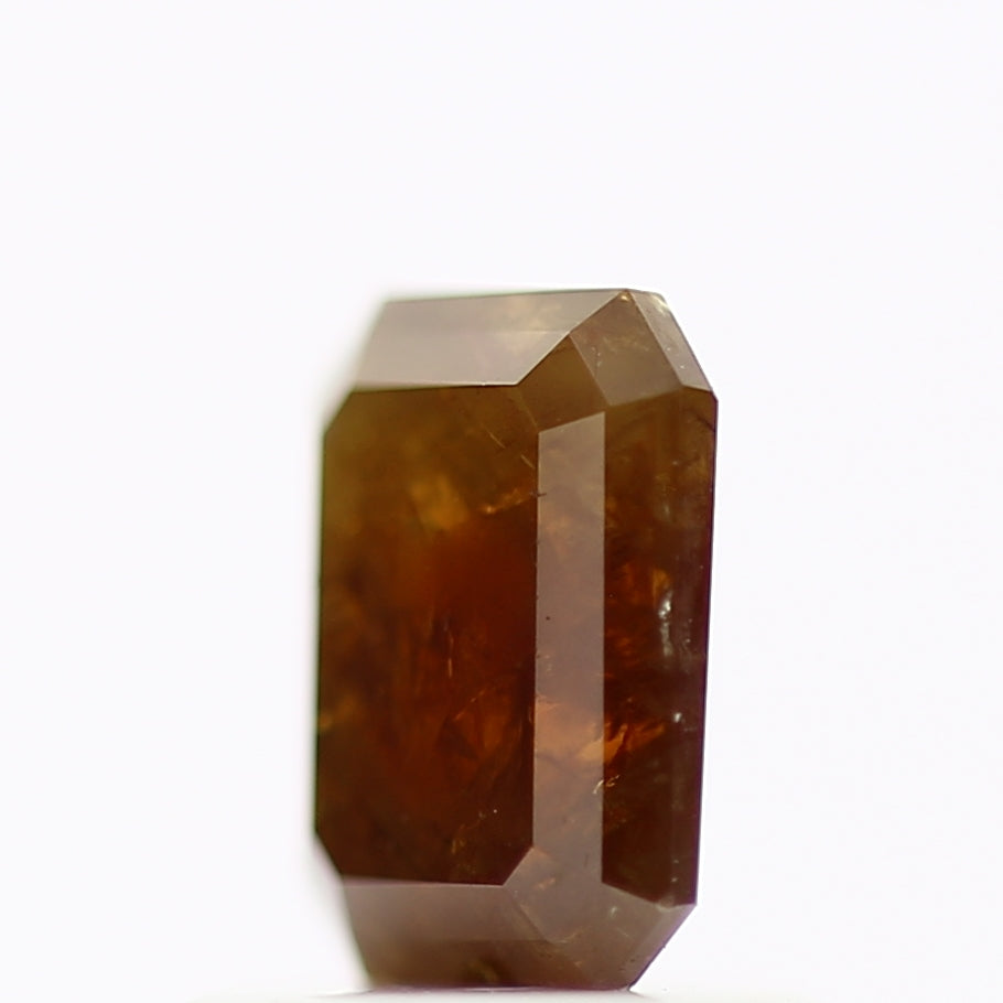 0.83 Carat Natural Emerald Cut Red Brown Salt And Pepper Diamond 6 MM