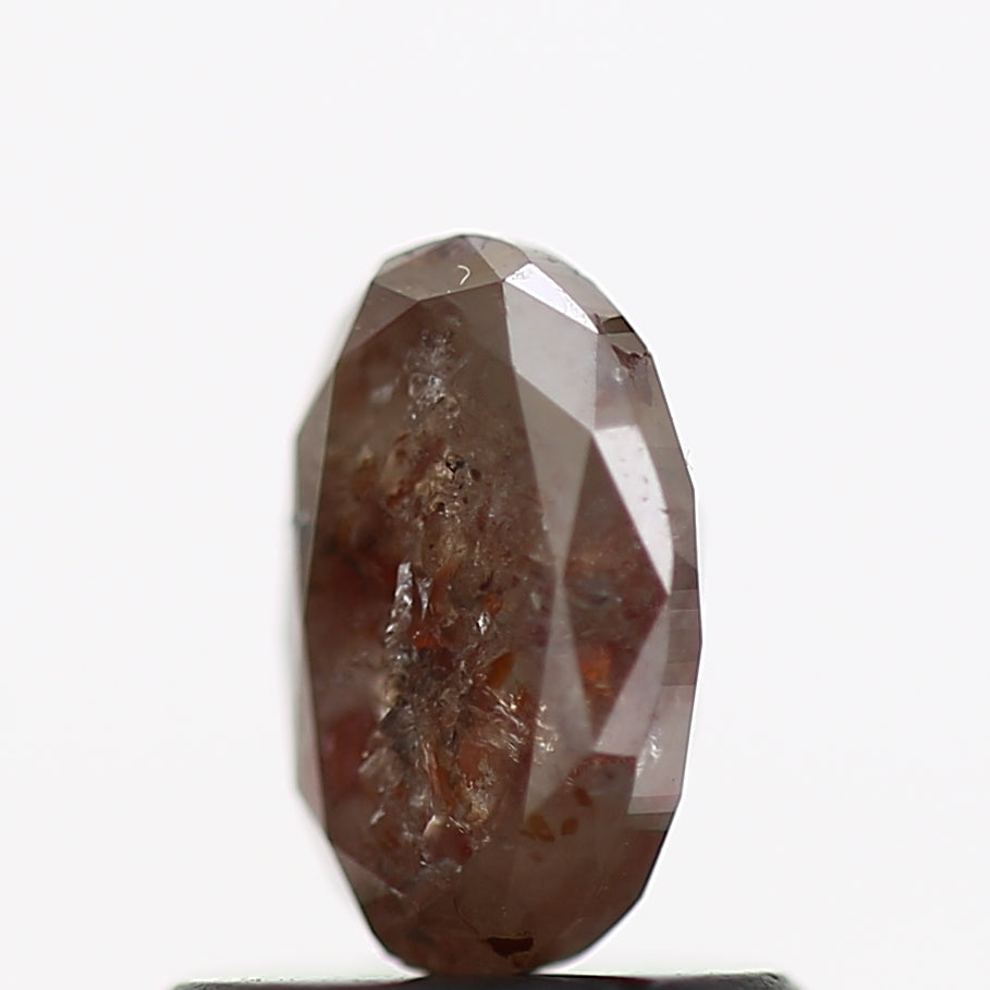 0.80 Carat Natural Rustic Oval Red Diamond 6.6 MM