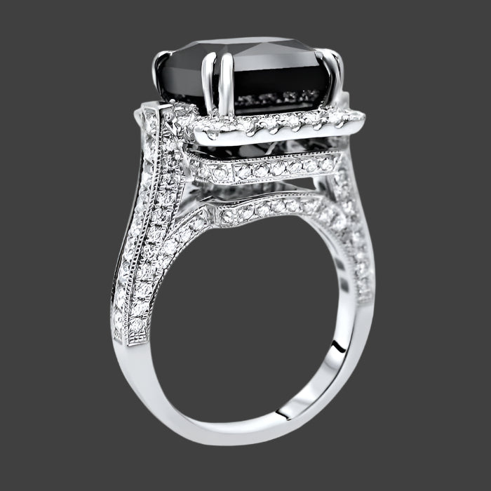 6ct black princess diamond ring