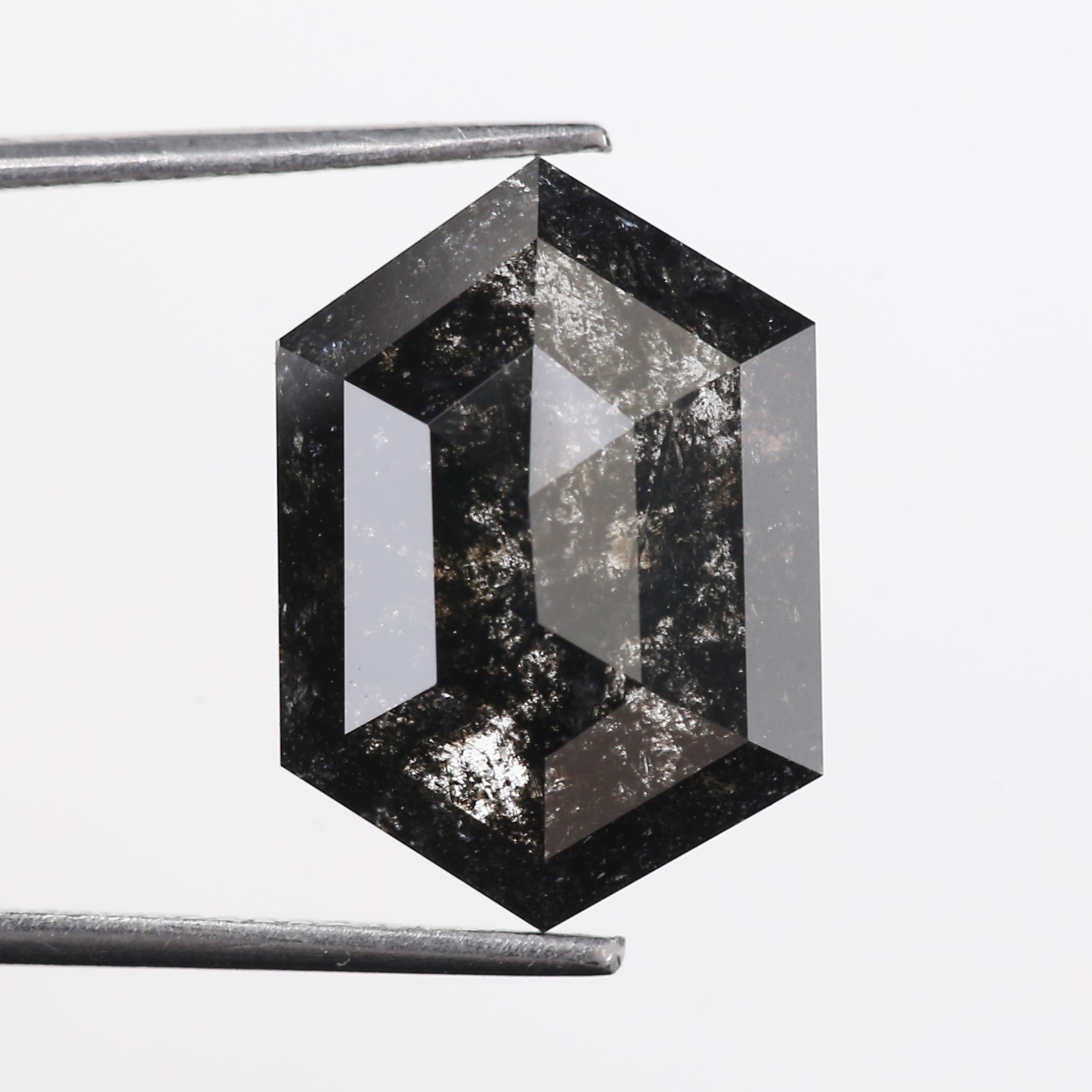 9.84 Carat Natural Hexagon Salt and Pepper Diamond 16.80 MM