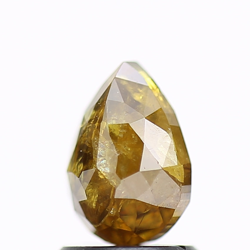 1.33 Carat Pear Salt and Pepper Diamond Natural Yellow 7.6 MM